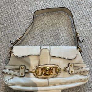 Gucci Horsebit Shoulder Bag (1955 Leather Handbag in White)
